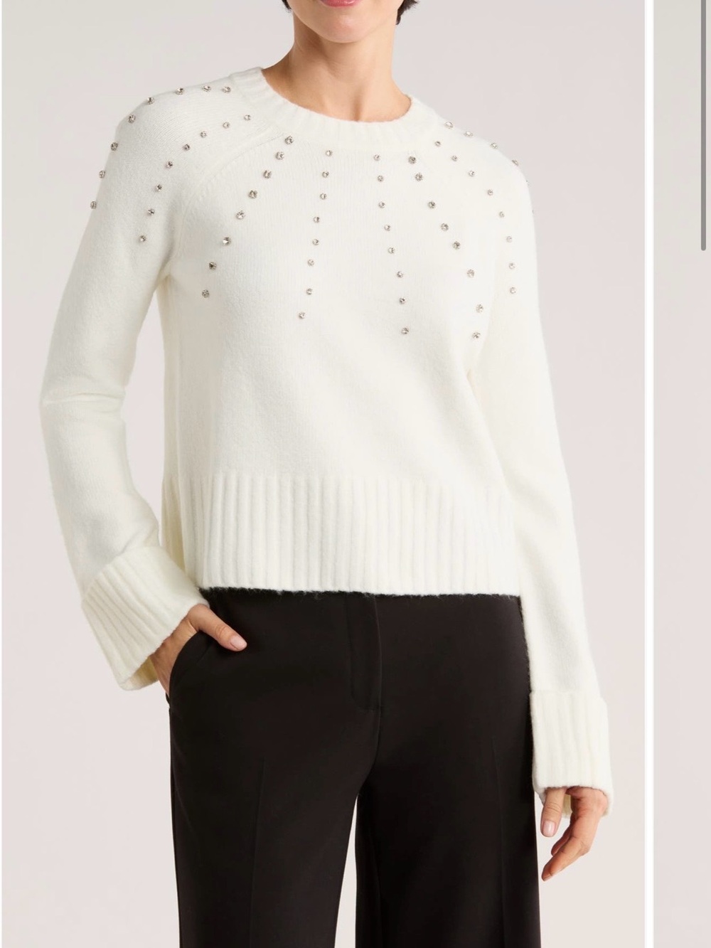 Ellen Tracy Rhinestone Embellished Sweater – Women’s Large